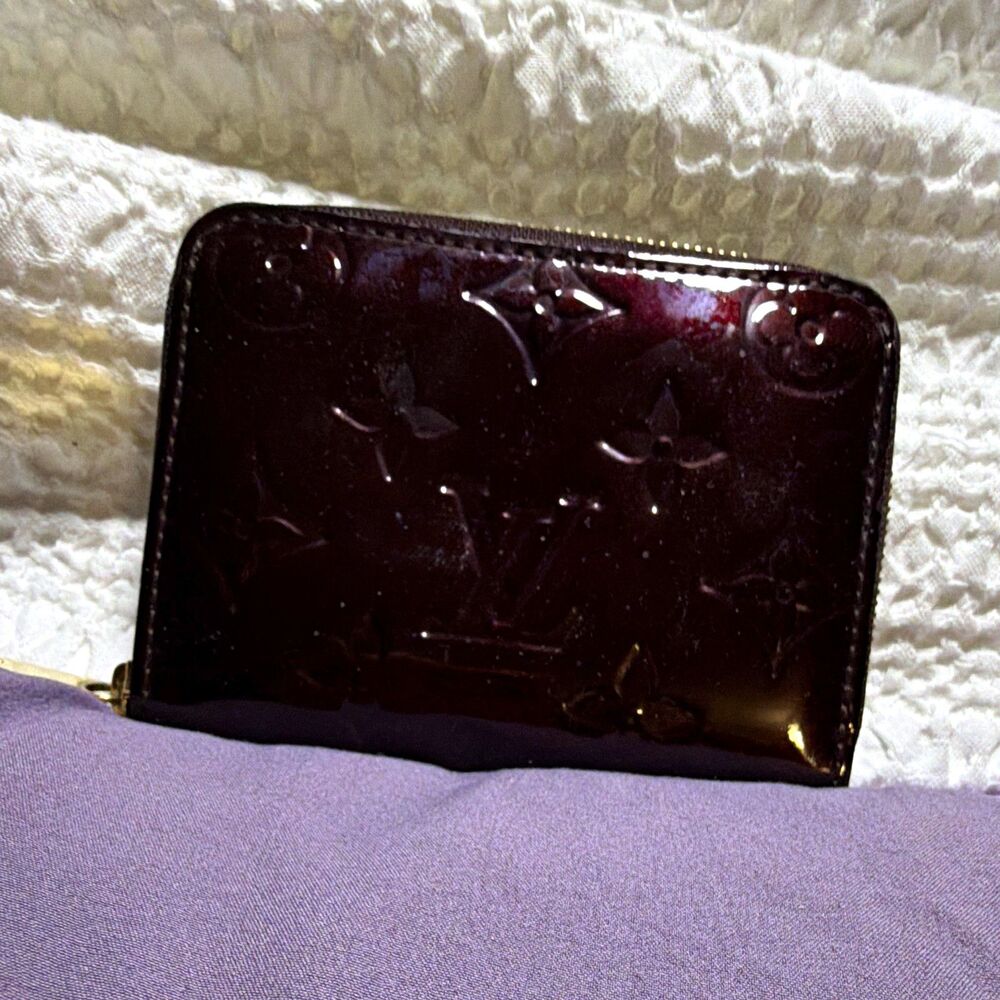Louis Vuitton Monogram Zip-Around Wallet Clutch Dark Purple Women Logo
